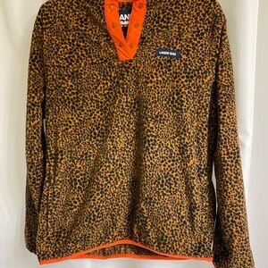 Lands' End Orange and Black Leopard Print Jacket